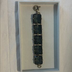 J. Crew Gold-Tone Bracelet with Deep Teal Stones